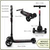 imageBesrey Kick Scooter for Kids Ages 310 3Wheel Folding Scooter with Adjustable Height LED Light Wheels Extra Wide Deck for Outdoor ActivitiesBlack