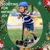 imageBesrey Kick Scooter for Kids Ages 310 3Wheel Folding Scooter with Adjustable Height LED Light Wheels Extra Wide Deck for Outdoor ActivitiesBlack