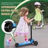 imageBesrey Kick Scooter for Kids Ages 310 3Wheel Folding Scooter with Adjustable Height LED Light Wheels Extra Wide Deck for Outdoor ActivitiesBlue