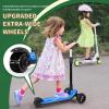 imageBesrey Kick Scooter for Kids Ages 310 3Wheel Folding Scooter with Adjustable Height LED Light Wheels Extra Wide Deck for Outdoor ActivitiesDark Blue