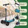 imageBesrey Kick Scooter for Kids Ages 310 3Wheel Folding Scooter with Adjustable Height LED Light Wheels Extra Wide Deck for Outdoor ActivitiesDark Green