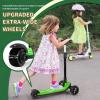 imageBesrey Kick Scooter for Kids Ages 310 3Wheel Folding Scooter with Adjustable Height LED Light Wheels Extra Wide Deck for Outdoor ActivitiesGreen