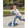 imageBesrey Kick Scooter for Kids Ages 310 3Wheel Folding Scooter with Adjustable Height LED Light Wheels Extra Wide Deck for Outdoor ActivitiesLight Blue
