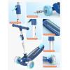 imageBesrey Kick Scooter for Kids Ages 310 3Wheel Folding Scooter with Adjustable Height LED Light Wheels Extra Wide Deck for Outdoor ActivitiesLight Blue
