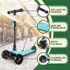 imageBesrey Kick Scooter for Kids Ages 310 3Wheel Folding Scooter with Adjustable Height LED Light Wheels Extra Wide Deck for Outdoor ActivitiesLight Green