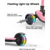 imageBesrey Kick Scooter for Kids Ages 310 3Wheel Folding Scooter with Adjustable Height LED Light Wheels Extra Wide Deck for Outdoor ActivitiesLight Pink
