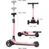 imageBesrey Kick Scooter for Kids Ages 310 3Wheel Folding Scooter with Adjustable Height LED Light Wheels Extra Wide Deck for Outdoor ActivitiesLight Pink