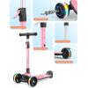 imageBesrey Kick Scooter for Kids Ages 310 3Wheel Folding Scooter with Adjustable Height LED Light Wheels Extra Wide Deck for Outdoor ActivitiesLight Pink