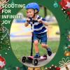imageBesrey Kick Scooter for Kids Ages 310 3Wheel Folding Scooter with Adjustable Height LED Light Wheels Extra Wide Deck for Outdoor ActivitiesPink