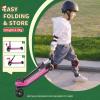 imageBesrey Kick Scooter for Kids Ages 310 3Wheel Folding Scooter with Adjustable Height LED Light Wheels Extra Wide Deck for Outdoor ActivitiesPink