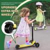 imageBesrey Kick Scooter for Kids Ages 310 3Wheel Folding Scooter with Adjustable Height LED Light Wheels Extra Wide Deck for Outdoor ActivitiesYellow