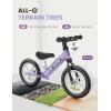 imagebesrey Toddler Balance Bike 2 Year Old AllMetal Frame  12quot MotionActivated Lighting Wheels  AllTerrain  Kids Bike with Padded Adjustable Seat  Gift Bike for Boys Girls 2 3 4 5 Years OldPurple