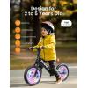 imagebesrey Toddler Balance Bike 2 Year Old AllMetal Frame  12quot MotionActivated Lighting Wheels  AllTerrain  Kids Bike with Padded Adjustable Seat  Gift Bike for Boys Girls 2 3 4 5 Years OldBlack