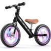 imagebesrey Toddler Balance Bike 2 Year Old AllMetal Frame  12quot MotionActivated Lighting Wheels  AllTerrain  Kids Bike with Padded Adjustable Seat  Gift Bike for Boys Girls 2 3 4 5 Years OldBlack