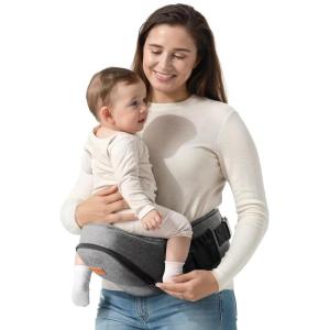 imagebesrey Baby Hip Carrier Adjustable Waist Belt Carrier Ergonomic M Position Baby Hip Seat Carrie Up to 44lb Easy Fold Up Infant Hipseat with Fanny PackGrey