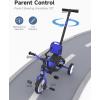 imagebesrey Toddler Bike 13 Years OldToddler Tricycle with Spare Wheel5 in 1 Kids Trike with Push HandleBackrest and Safety BeltBalance Bike 1 Year OldBirthday Gift and Toy for Boys and GirlsDark Blue