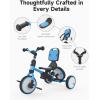 imagebesrey Toddler Bike 13 Years OldToddler Tricycle with Spare Wheel5 in 1 Kids Trike with Push HandleBackrest and Safety BeltBalance Bike 1 Year OldBirthday Gift and Toy for Boys and GirlsLight Blue