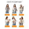 imagebesrey Ergonomic Baby Carrier with Hip Seat No Back Pain Support Breathable Mesh 6in1 Positions Newborn to Toddler Adjustable Waist Stool Carrier with Storage Pockets