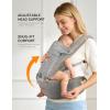 imagebesrey Ergonomic Baby Carrier with Hip Seat No Back Pain Support Breathable Mesh 6in1 Positions Newborn to Toddler Adjustable Waist Stool Carrier with Storage Pockets