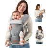 imagebesrey Ergonomic Baby Carrier with Hip Seat No Back Pain Support Breathable Mesh 6in1 Positions Newborn to Toddler Adjustable Waist Stool Carrier with Storage Pockets